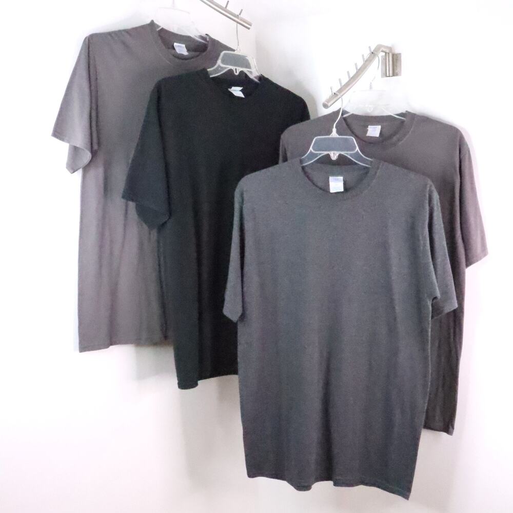 Port & Company Men’s LT Core Blend T-Shirt 4pc Bundle Lot Basic Casual Tee Set